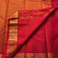 Thilakam Red Vairaoosi — Pure Silk Kanchipuram Saree
Radiant vermilion-red body with gold vairaoosi pinstripes and paisley buttas, paired with a fiery orange-red brocade pallu and grand peacock–elephant zari border ✨
Silk Mark Certified • Fall & Pico Done