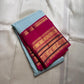 Orchid Sky ✨ – Pure Kanchipuram Silk Saree in Sky-Blue with Vertical Zari Stripes
Korvai Contrast Magenta Varisaipet Border & Grand Gold Zari Pallu
Contrast Magenta Blouse Piece with Matching Zari Border Attached
Silk Mark Certified | Fall & Pico Done |