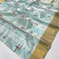 Pure Silk Chanderi Saree with Eknaal Floral Motifs and Classic Gold Zari Border