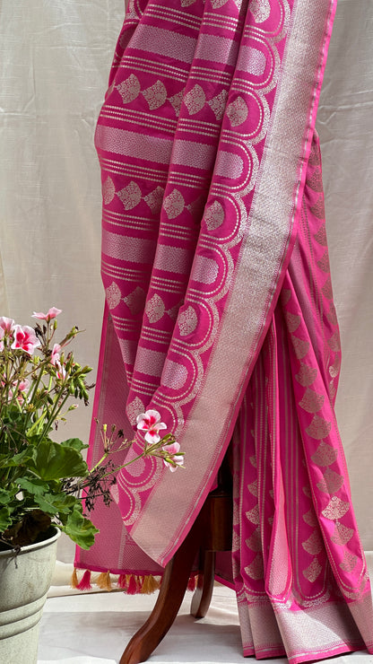 Soft silk banarasi saree - pink