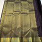 Rust orange Terracotta, Yanai Butta
 — Coffee Brown Korvai Kanchipuram
Deep coffee-brown korvai borders with wide antique-gold kaddi & floral vines
Silk Mark Certified | Free Shipping within USA | Ships in Two Weeks
Blouse Stitching available $30
