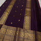 Shyama – Dusky Tangerine Kanchipuram Silk Saree with Purple Vanasringaram Border & Mayil Buttas