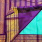 Aqua Vairaoosi pure silk Kanchipuram saree with gold buttas and purple Kai Korvai Varisaipet border, Idam Living (photo 5 of 5)