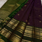 Radhe ✨
Plum Purple Oosi-Striped Kanchipuram Silk
Zari-Woven Yaali Motifs on the Body
Bottle-Green Rettapet Border with Peacocks
Grand Gold Zari Jaal Please | Silk Mark Certified