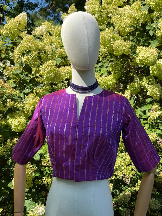 Banarasi pure silk  blouse - purple