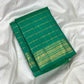 Pure silk jade green saree handwoven in Kanchipuram, Silk Mark certified