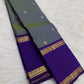Handwoven shot silk Kanchipuram saree with Mayil and Yaanai zari motifs