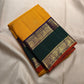 Emerald green Rettapet border with Mayil gold zari motifs