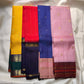Deep indigo border with Rudraksham zari motifs