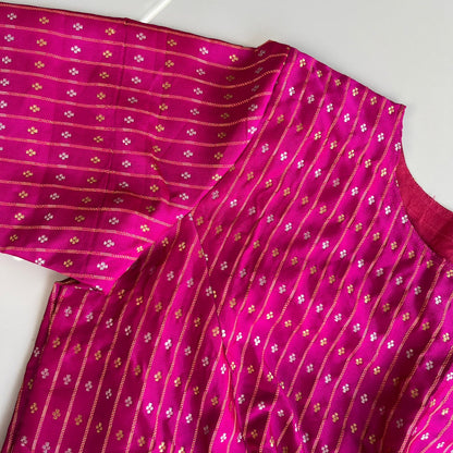 Rani pink banarasi silk blouse