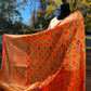 Orange Patola soft silk woven dupatta -2.5 meters