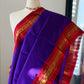 Oodha Violet Mayil Pettu Korvai Kanchipuram silk saree with Arakku red Korvai borders and gold zari, photo 6 of 8