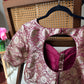 Pure silk Banarasi meenakari blouse in brown, detail view