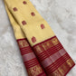 Handwoven pure silk Kanchi Pattu saree in ivory with full Pink Peony Floral Jaal in silk thread and antique gold Varisaipet border — Idam Living
