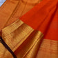 Dark bottle green border with geometric antique gold zari — Kanchi Pattu Veldhari Yaanai Butta saree detail