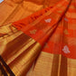 Yaanai Butta elephant motif in antique gold zari within Zari Kattam grid — Kanchi Pattu Veldhari close-up