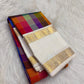 Antique gold Rettapet zari detail on deep navy border — Kanchipuram handwoven silk