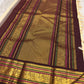 Pallu of the Kanchipuram saree in arakku red with Varisaipet Yaanai and geometric zari banding at full pallu scale