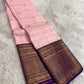Multiple geometric and figural gold zari bands in deep purple border — Kanjeevaram Zari Kattam saree