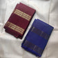 Antique gold geometric zari chevron detail in royal blue Rettapet border — Kanjeevaram handwoven silk