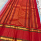 Ganga Jamuna border of the Kanjeevaram Korvai saree — violet-purple side with horizontal gold zari bands and circular medallion motifs
