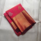 Heavy antique gold zari pallu with dense scroll figurals on deep maroon — KanchiPattu Veldhari saree