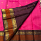 Radiant Pink and Maroon Handwoven Pure Silk Kanchipuram Saree with Ganga Jamuna Border