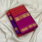 Coral red and Vadamalli pink Kanjeevaram Rettapet saree with Veldhari zari