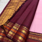 Deep Arakku border with Thazhampoo Reku and gold zari detailing