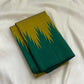 Golden mustard and emerald green handwoven pure silk Pattupet Kanchipuram saree overview