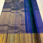 Wide gold zari border with scalloped upper edge on navy Kanchipuram silk saree