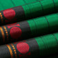 Emerald green handwoven Kanchipuram pure silk saree with seepu reku body and multi-colour pattupet border — Idam Living