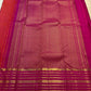 Red and magenta handwoven pure silk Kanchipuram Vairaoosi saree with Varisaipet border — full overview