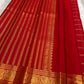 Red Zari Kattam Kancheepuram saree folded flat view