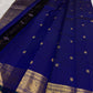 Royal Blue Handwoven Pure Silk Kanjivaram Saree with Mayil Chakram Butta