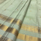 Pale Pistachio-Mint Handwoven Pure Silk Kanchipuram Saree with Gold Zari Buttas and Varisaipet Border