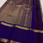 Pure silk Kanjipuram Rettapet saree in shot green and deep violet, Silk Mark certified