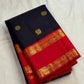Pure silk Kanjipuram Rettapet saree in violet and vermilion, Silk Mark certified