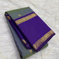 Shot green and violet Kanjivaram Rettapet saree with Kodi Malar border