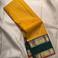 Turmeric yellow handwoven Pure Silk Kanjivaram Rettapet saree