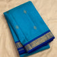 Aagaaya Neelam pure silk Kanchipuram saree, full view