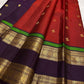 Pure silk Kanchivaram saree with majestic Yaanai elephant motifs woven in antique gold zari