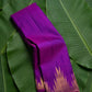 Amethyst purple handwoven Kanchipuram pure silk saree with ettukol antique copper zari border — Idam Living