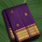 Amethyst purple handwoven pure silk Kanchipuram saree with meenakari butta and korvai tanpura pallu – front view
