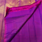 Ettukol antique copper zari pallu on amethyst purple Kanjipuram pure silk saree — Idam Living