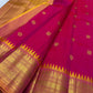 Rani pink handwoven Kanjeevaram silk saree, Silk Mark certified, Kunnam village