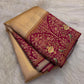 Antique gold kanchipuram saree arakku meenakari brocade – Idam Living Pure Silk Kanchipuram saree