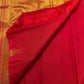 Ettukol flame motifs in gold zari rising on crimson red Kanchipuram pure silk saree — Idam Living