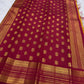 Korvai weave close-up on antique gold pure silk Kanjipuram saree