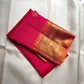 Rani pink Kanjeevaram silk saree with antique gold border and magenta accents